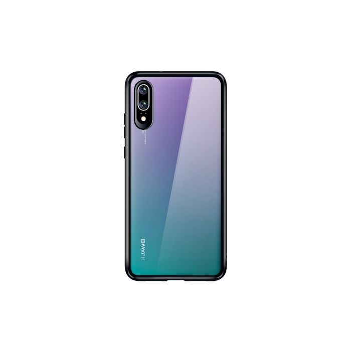 Hkess Custodia Placcatura Specchio Compatibile per Huawei P20 PRO Funzione Stand Traslucido Clear View Standing Cover 360 Gradi Protezione Cassa Mirror Flip Antiurto Anti Graffio Bumper,Blu