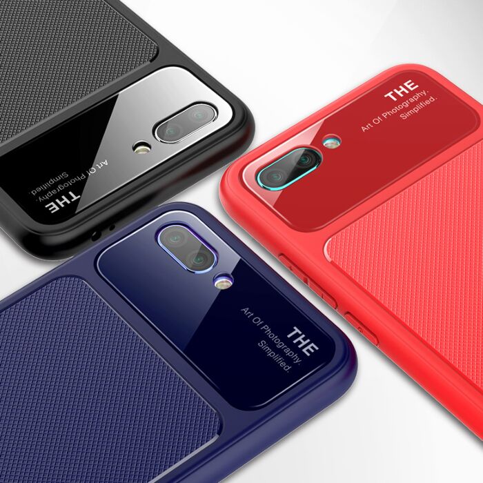 lenuo shockproof bumper tpu and glass back cover for huawei honor 10