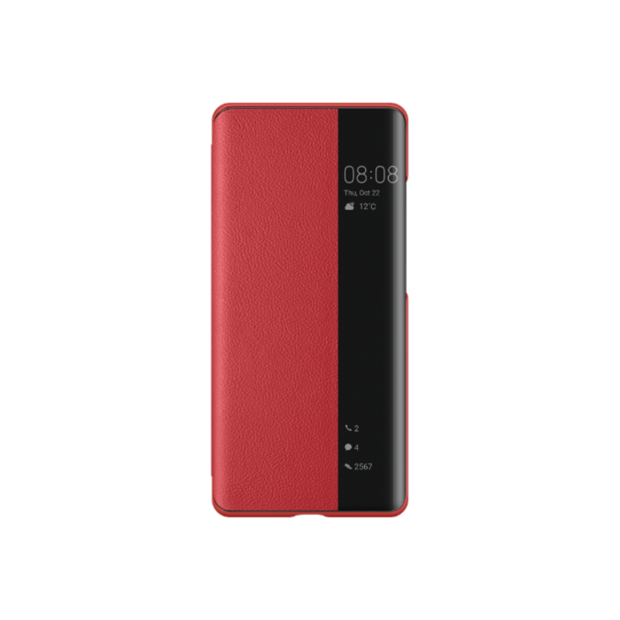 official smart view flip leather case for huawei mate 40 rs porsche design red
