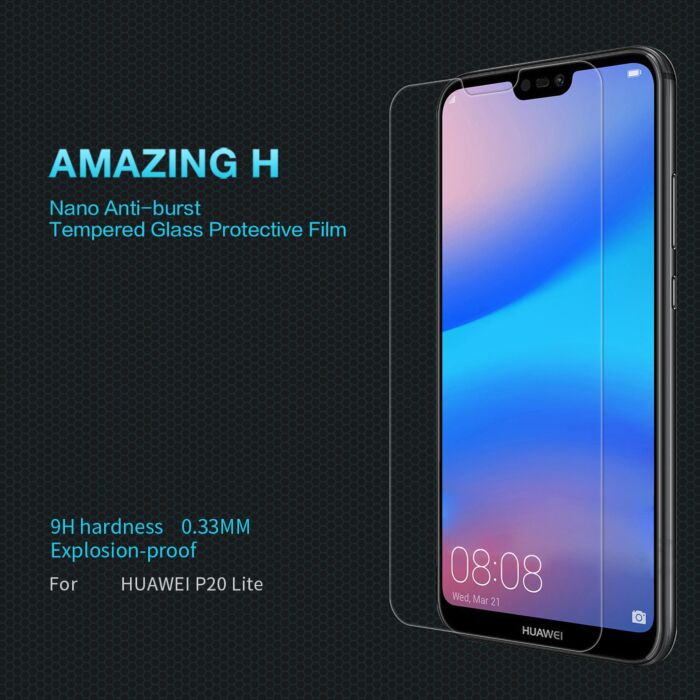 nillkin 0 33mm 9h anti explosion tempered glass screen protector for huawei p20 lite