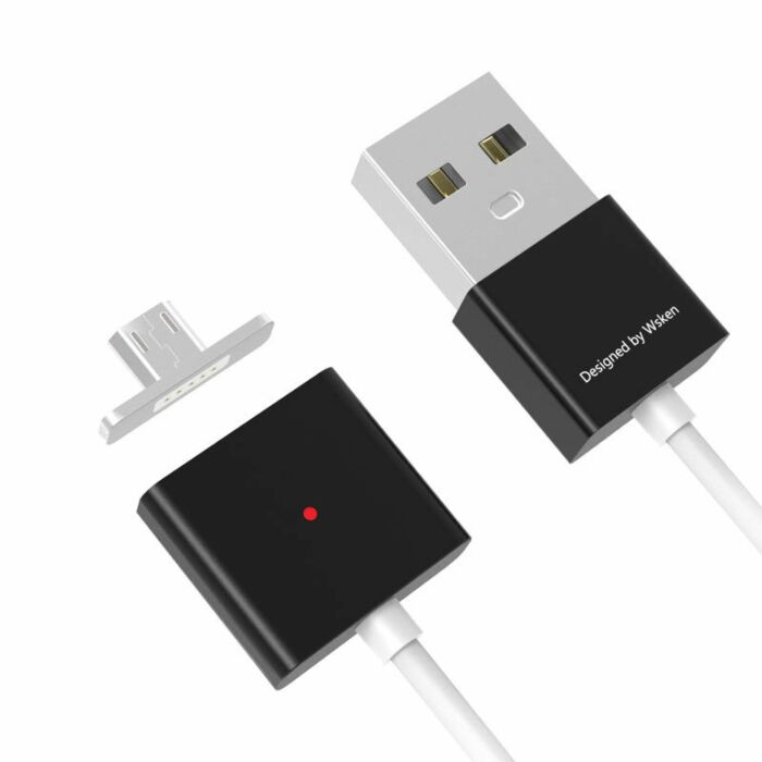 WSKEN 1M Android Dual Alloy Magnetic Cable Micro USB with 2 Micro USB Plugs