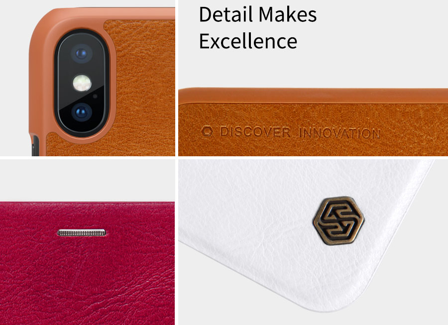 Buy NILLKIN Shockproof Flip Qin Leather Case for iPhone X at Giztop